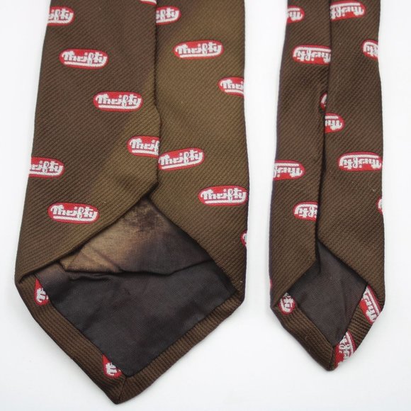 Thrifty Red Logo Brown Employee Necktie Ice Cream Rite Aid Pacific Creations - Picture 5 of 5